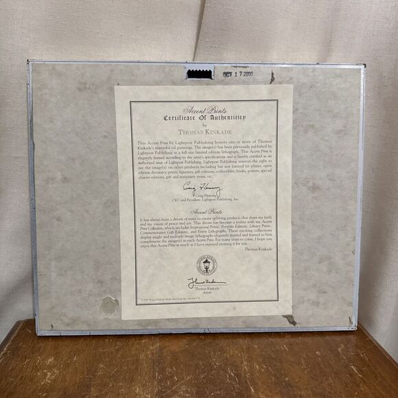 Thomas Kinkade Accent Silent Night 1999 Collectors Series COA 2000 Framed 9.5x11 - Picture 6 of 10